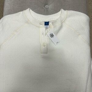 Old Navy Cream Button-Up  waffle Shirt -size small